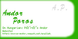 andor poros business card